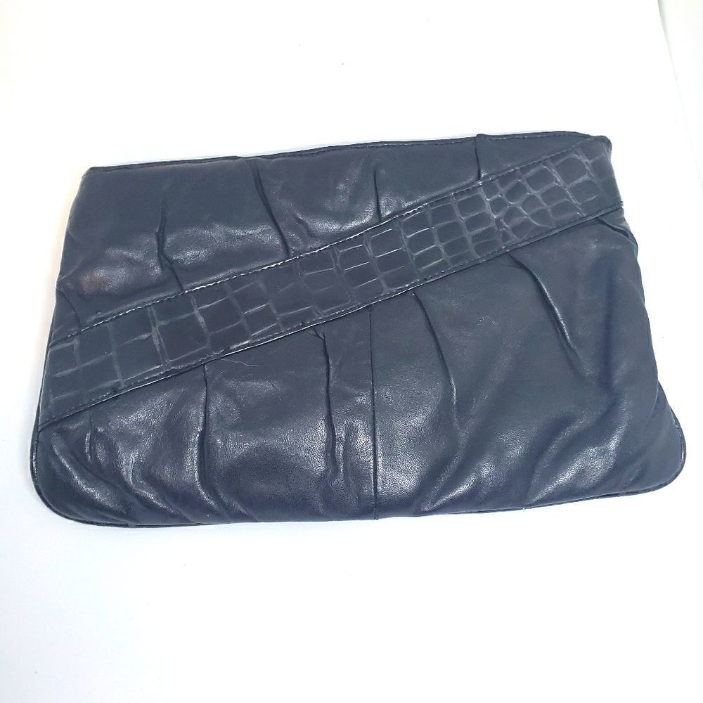 Vintage Black Leather Clutch